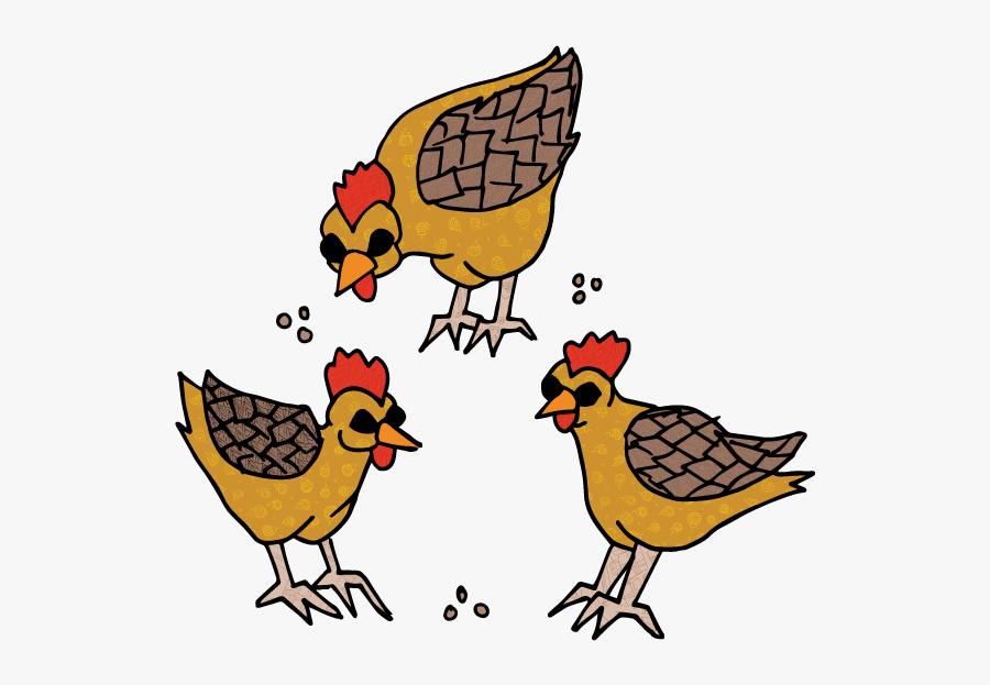 Three Hens By Sh - Cartoon Three French Hens, Transparent Clipart