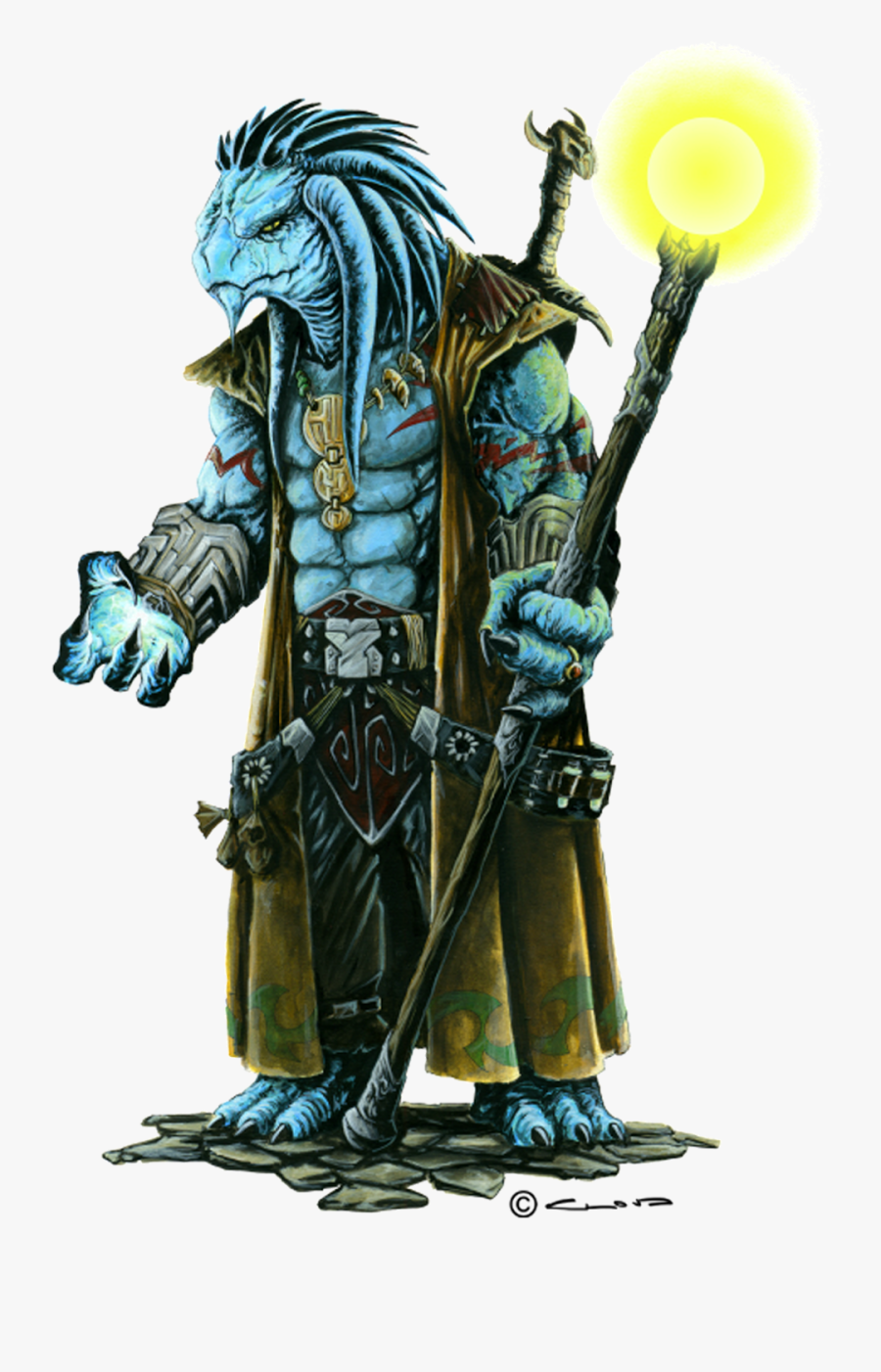 Clipart Octopus Wheke - Male Blue Dragonborn Sorcerer, Transparent Clipart