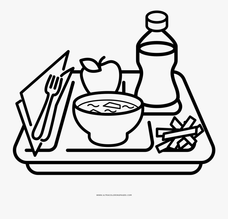 Clip Art Bandeja Desenho - Lunch Tray Clipart Black And White, Transparent Clipart