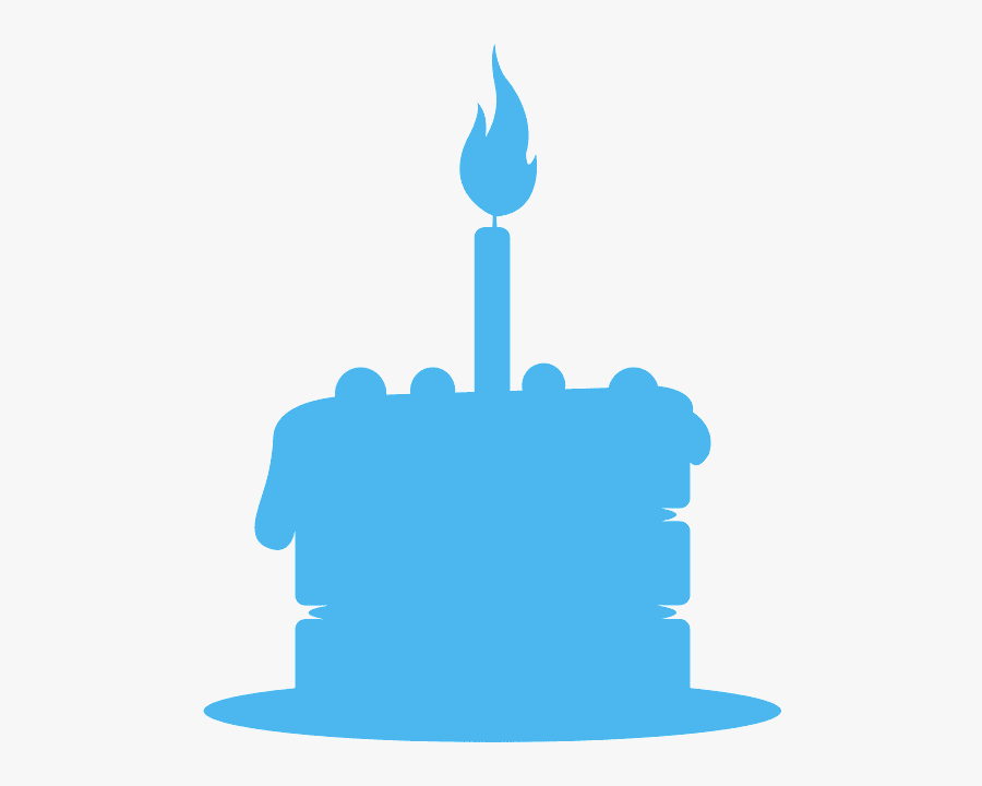 Black Birthday Cake Silhouette, Transparent Clipart