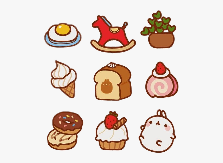 #molang #comida #kawaii - Stickers De Comida Kawaii, Transparent Clipart