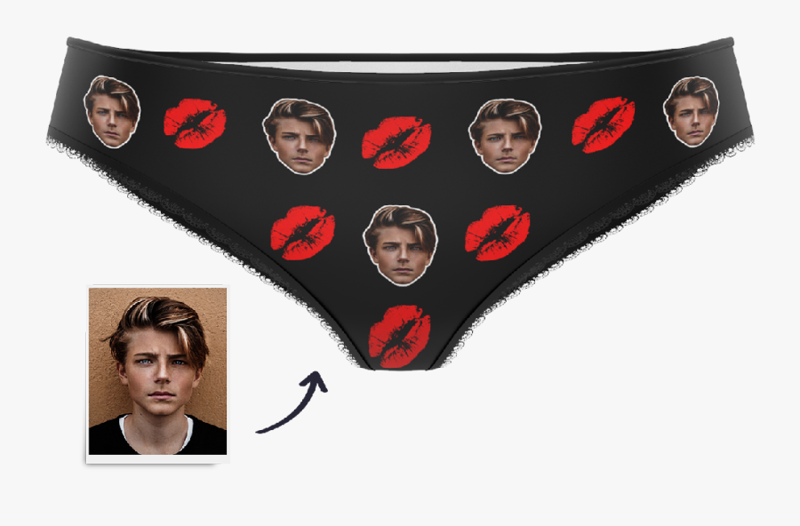 Red Lip Panties Printed Face - Kiss Panties, Transparent Clipart