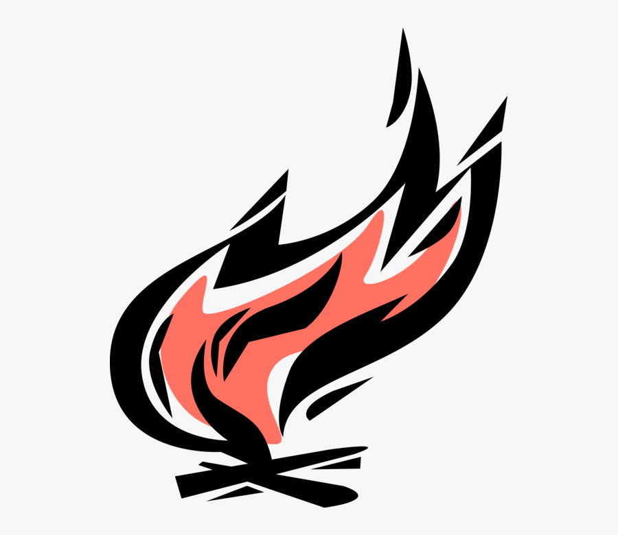 Vector Illustration Of Outdoor Recreational Activity - Campfire Silhouette Png, Transparent Clipart