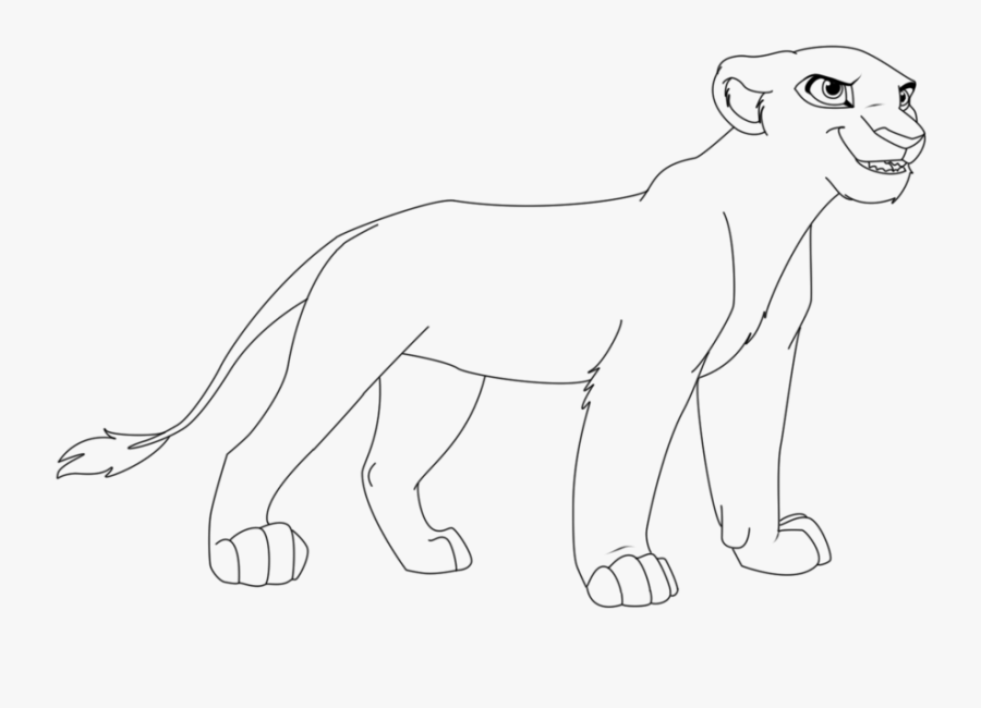 Drawn Lion Kiara - Line Art, Transparent Clipart