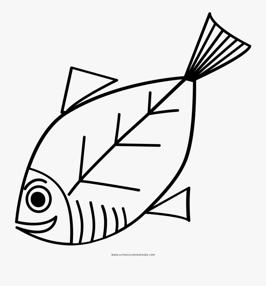 Pescado Página Para Colorear - Line Art, Transparent Clipart