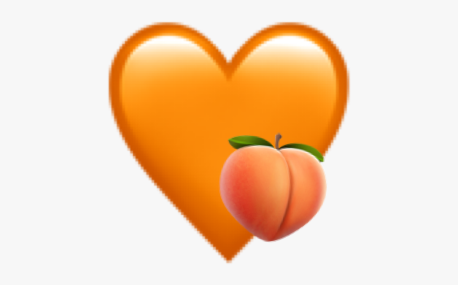 #naranja #orange #fruta #fruit #corazon #heart #emoji - Emoji Corazon Naranja Png, Transparent Clipart