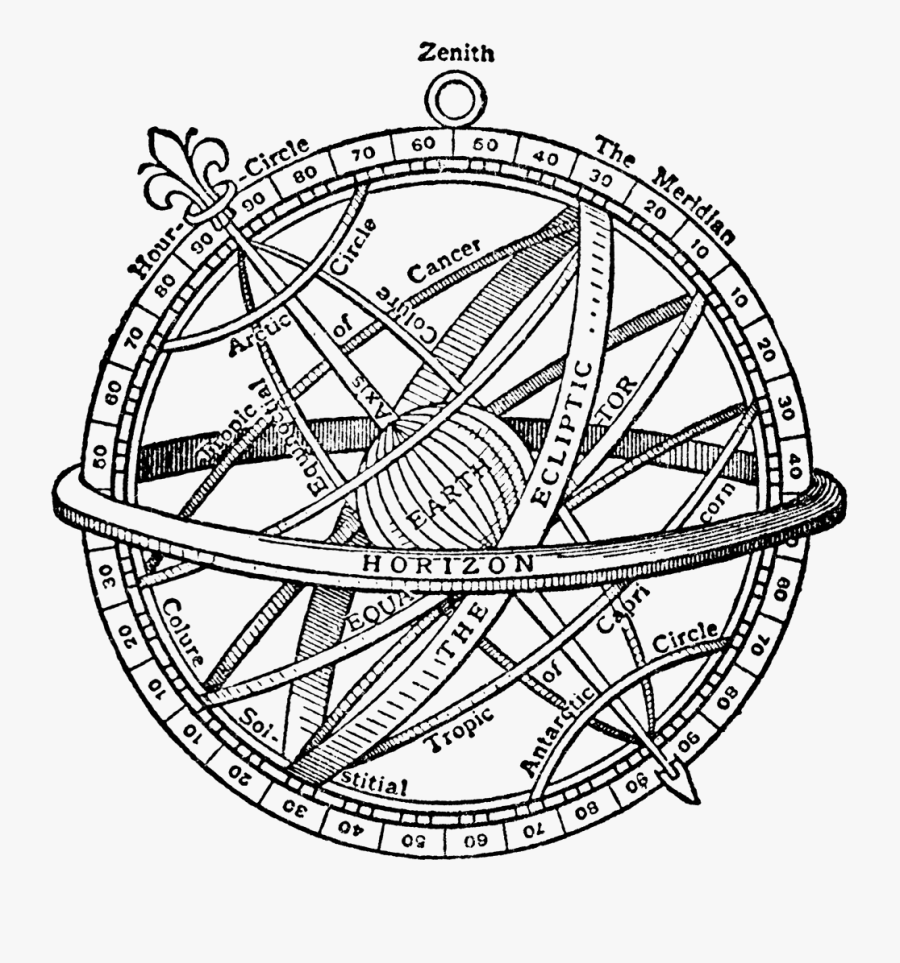 Armillary Sphere Drawing, Transparent Clipart