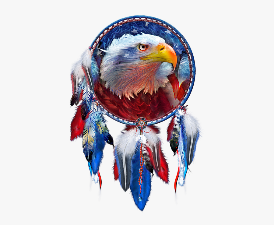 Dreamcatcher Transparent Eagle Feather - Eagle Red White Blue, Transparent Clipart