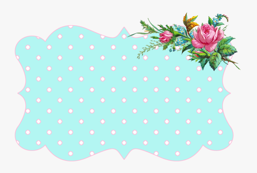 Vintage Flower Blue Frame, Transparent Clipart