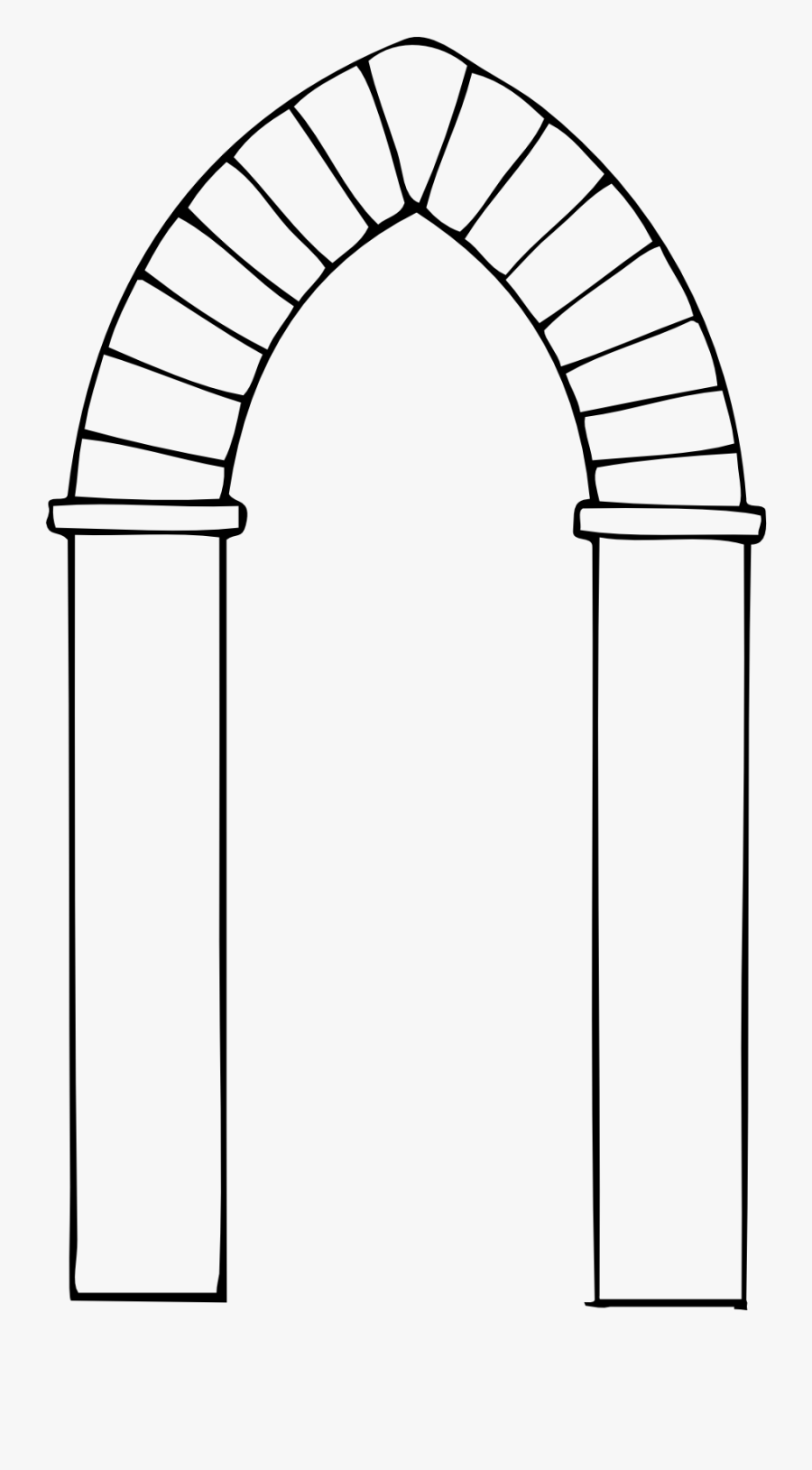 Arch Types 2 Black White Line Art Svg Clipart , Png - Types Of Arches, Transparent Clipart
