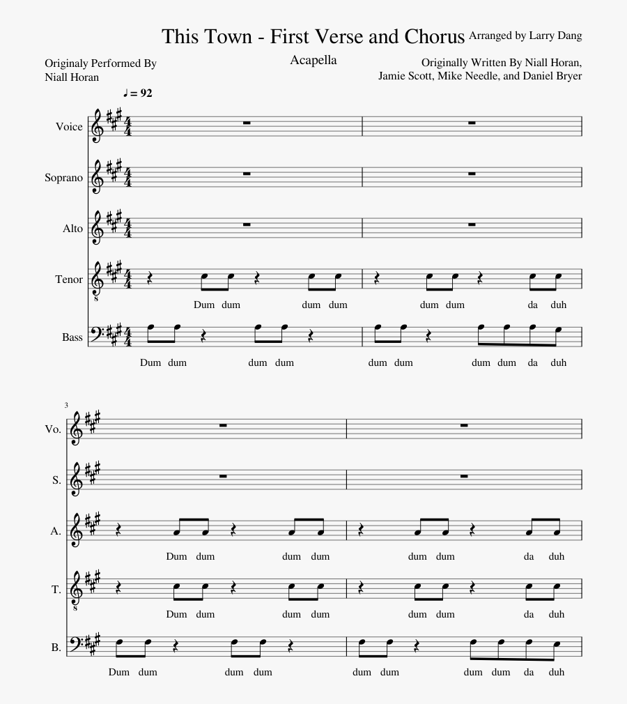 First Verse And Chorus Sheet Music Composed By Arranged , Free