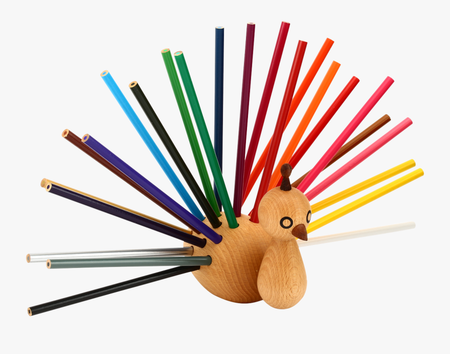 Transparent Color Pencils Png - Colouring Pencil Holder Peacock, Transparent Clipart