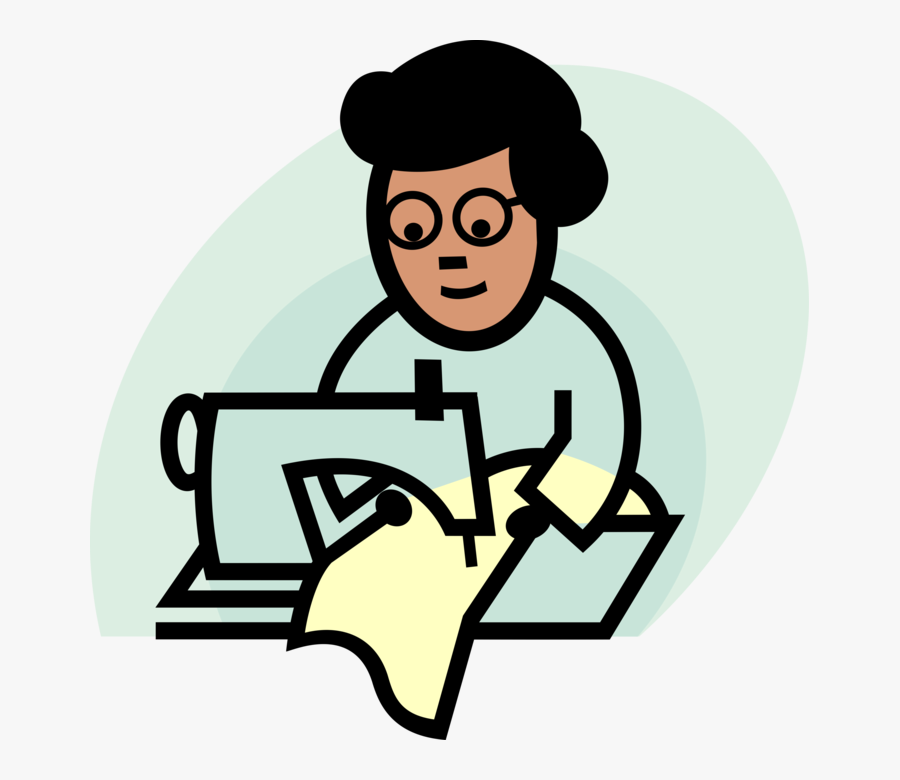 Seamstress With Machine Vector - Näherin, Transparent Clipart