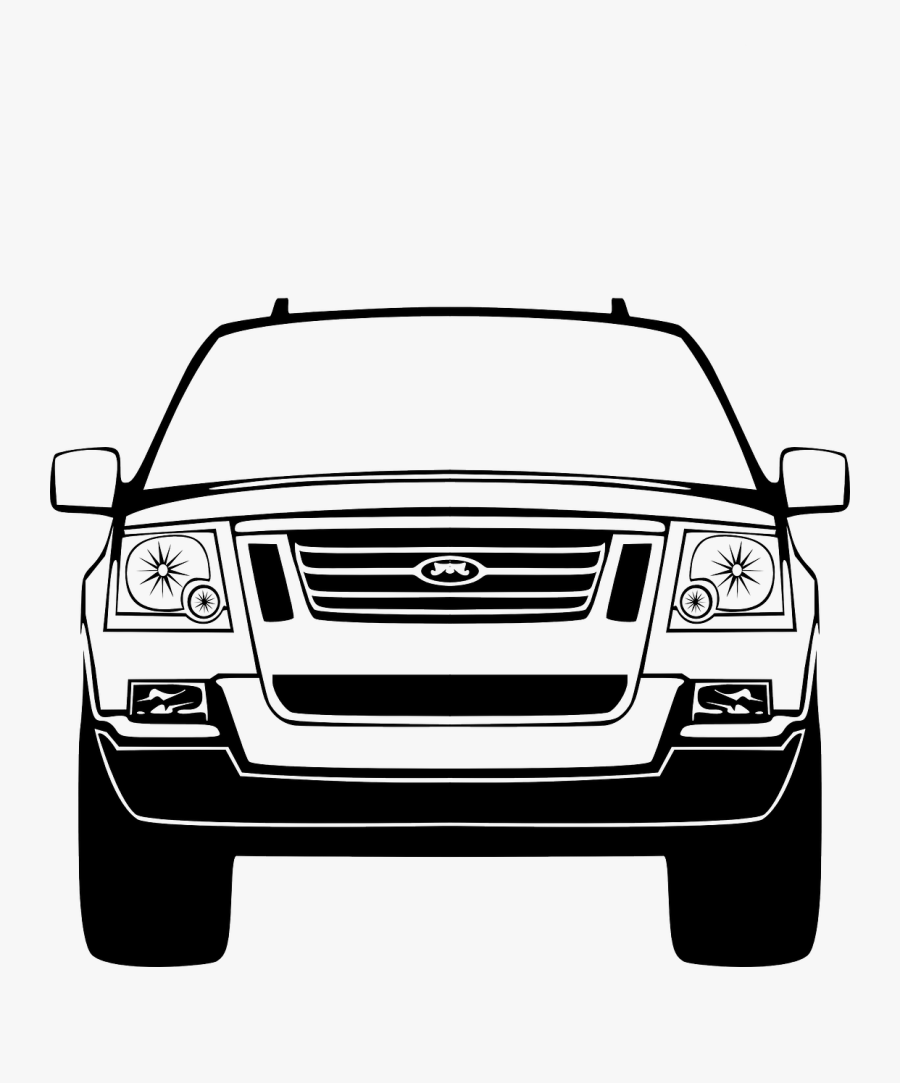Suv Suburban Front Free Picture - Car Silhouette Front View, Transparent Clipart