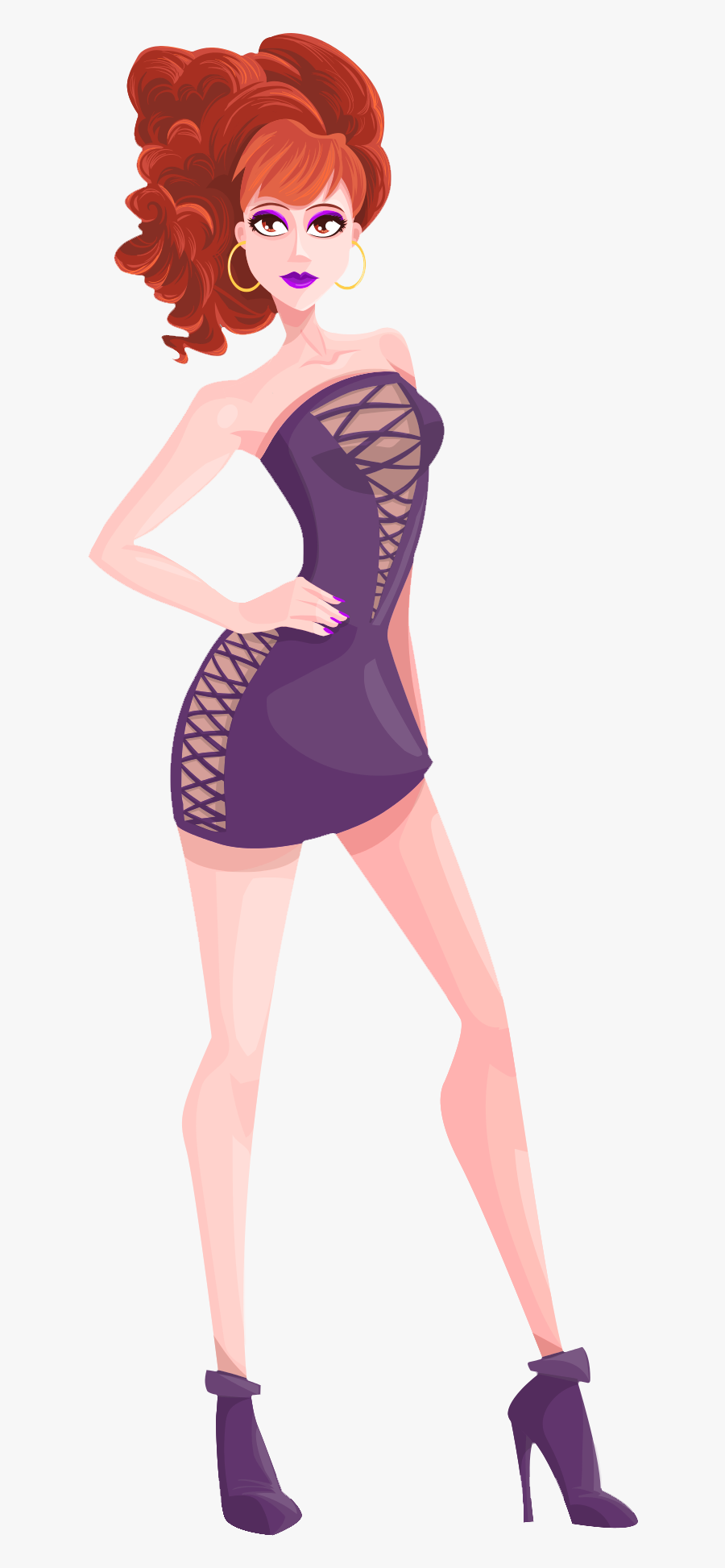 Sexy Girl Vector Png Transparent Image - Cocktail Dress, Transparent Clipart