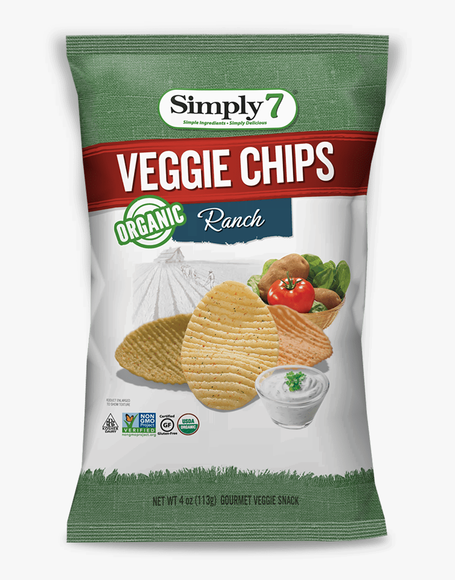 Simply 7 Veggie Chips Ranch - Simply 7 Organic Veggie Chips Ranch, Transparent Clipart
