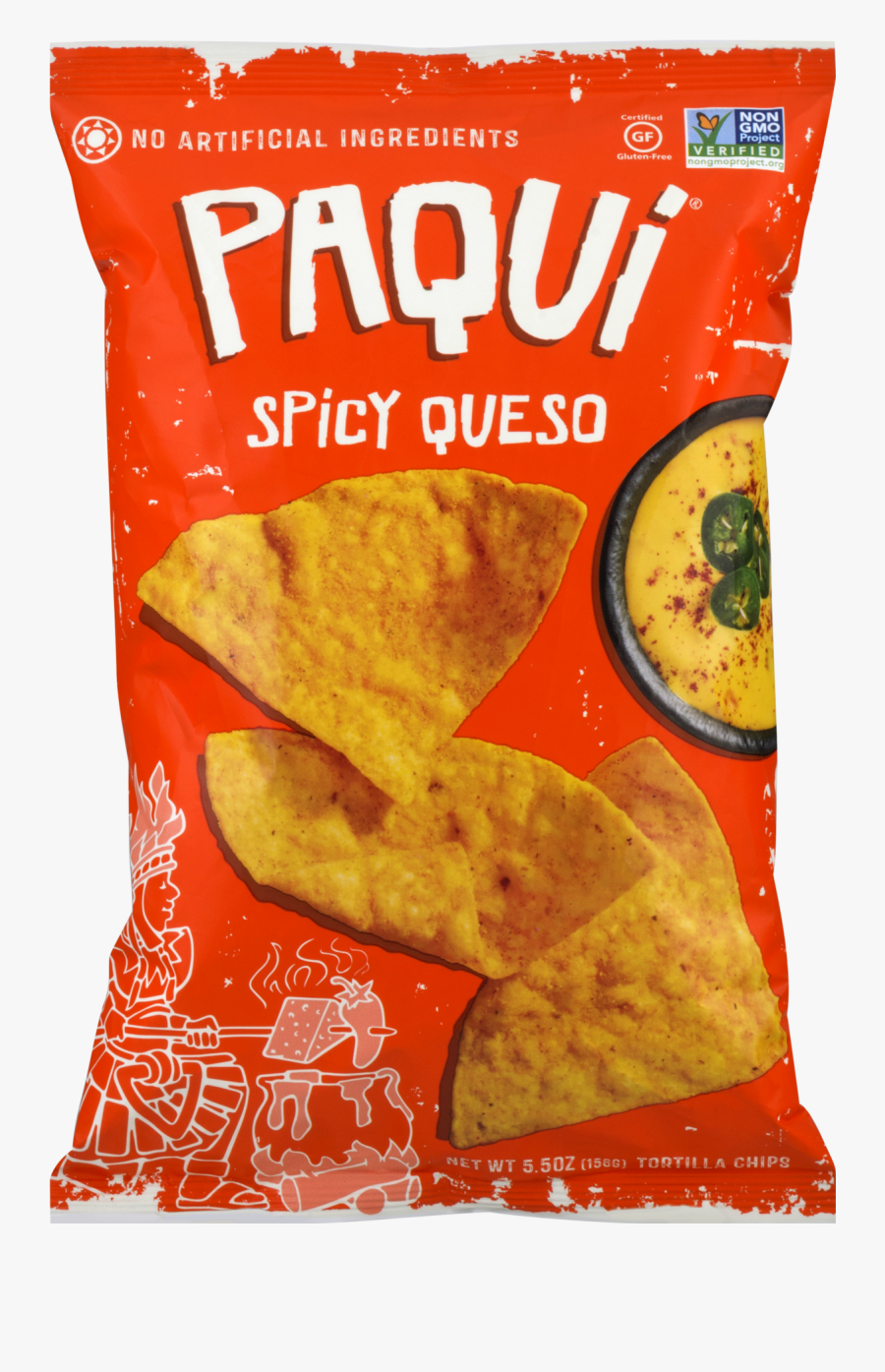 Transparent Tortilla Chip Png - Paqui Spicy Queso Chips, Transparent Clipart