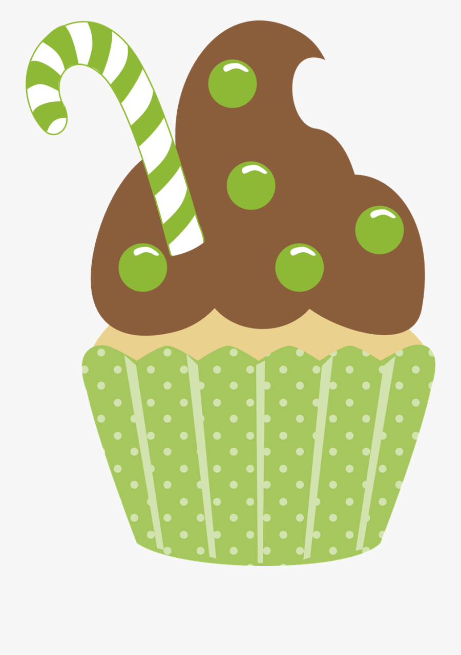 Christmas Cupcakes Design Clipart, Transparent Clipart