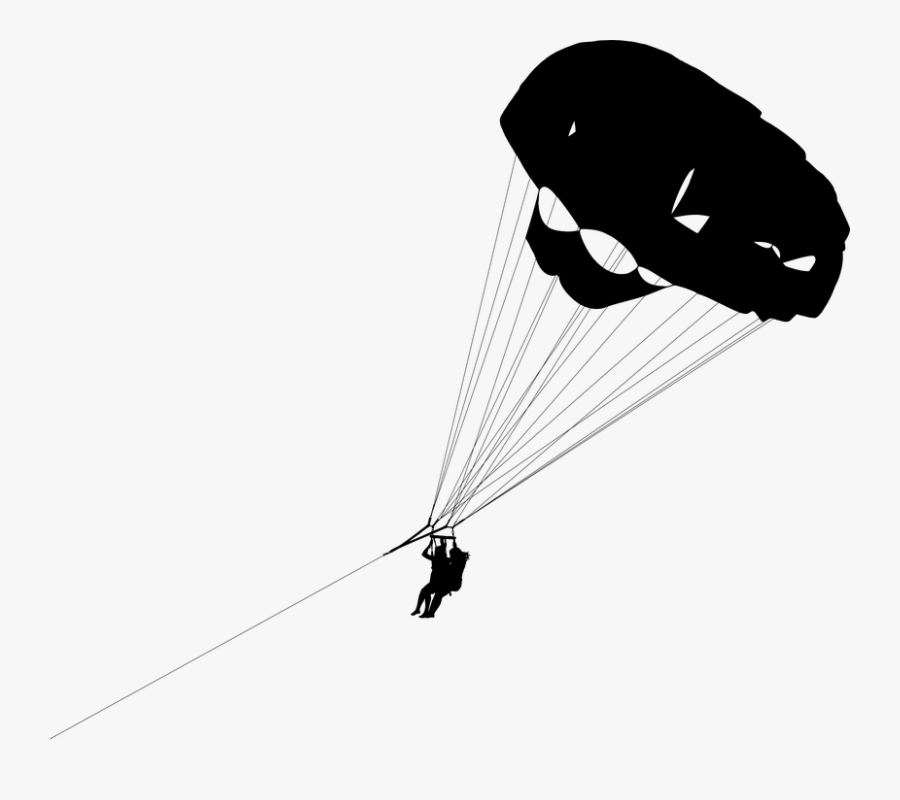 Paragliding Parachute Couple Love Romance Romantic - Parasailing Png Black, Transparent Clipart