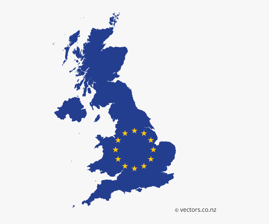 Eu Flag Vector Map Of The United Kingdom - United Kingdom Map Vector Free, Transparent Clipart