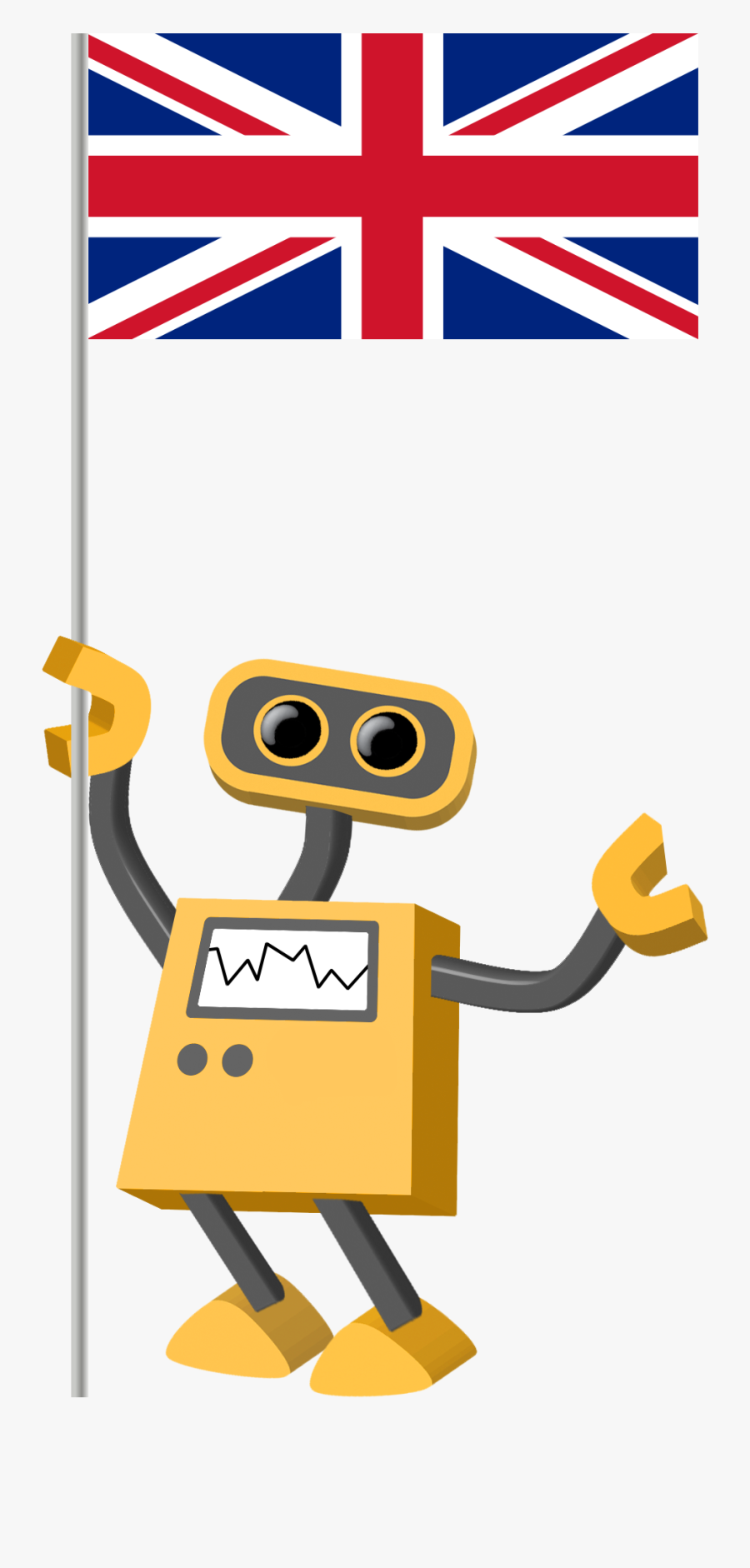 Transparent Uk Flag Png - Robot With Stop Sign, Transparent Clipart
