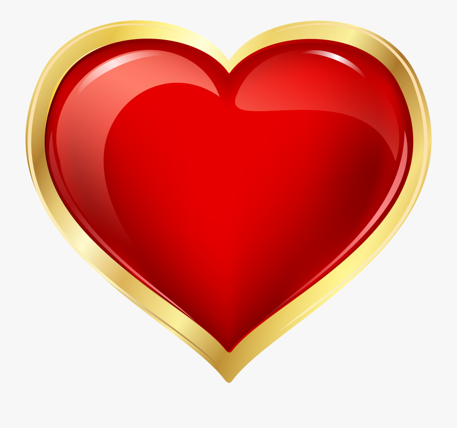 Red And Gold Heart Clipart, Transparent Clipart