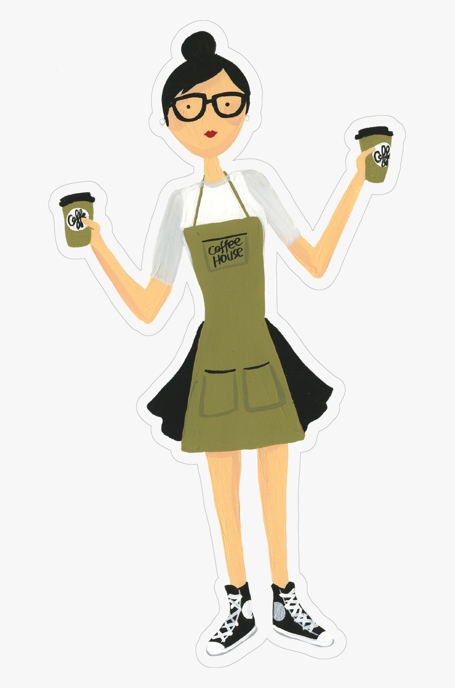 Barista Print & Cut File - Kids Barista Clipart, Transparent Clipart