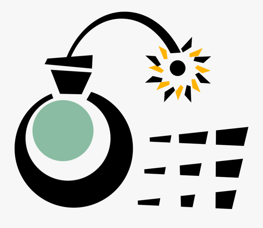 Vector Illustration Of Bomb Explosive Weapon Detonates - Circle, Transparent Clipart