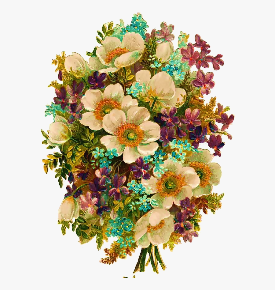 Victorian Flowers Images Clip Art, Transparent Clipart
