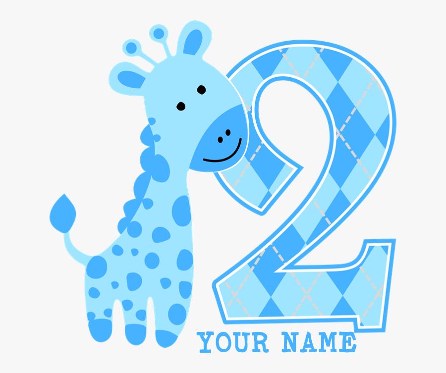 Clipart Swimming Giraffe - Transparent 2nd Birthday Png, Transparent Clipart