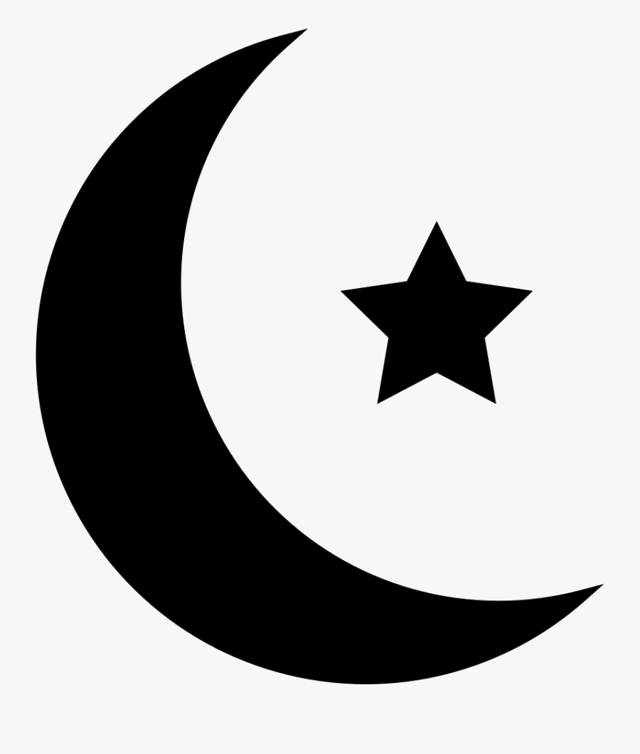 Islamic Crescent With Small Star Comments - Zvezda Vector, Transparent Clipart