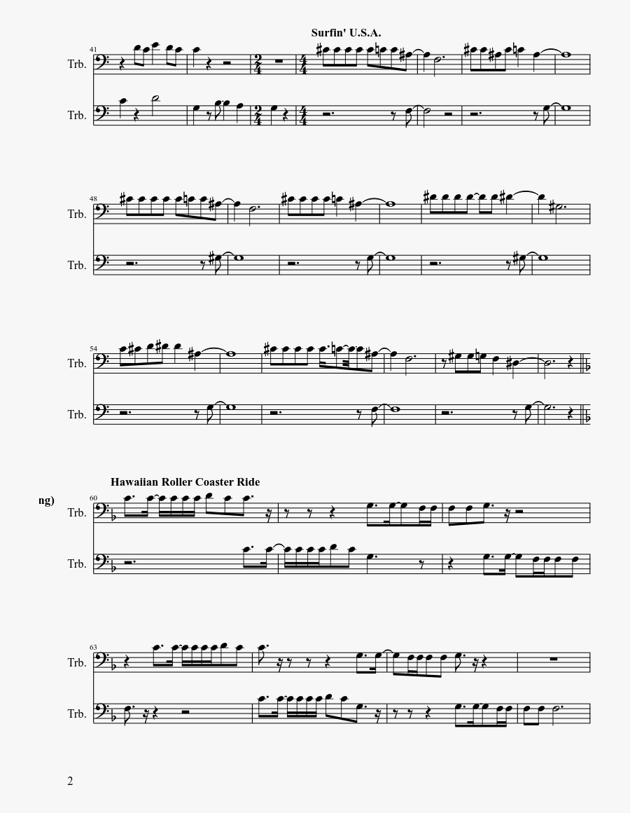 Hawaiian Hoopla Sheet Music 2 Of 7 Pages - Sheet Music, Transparent Clipart