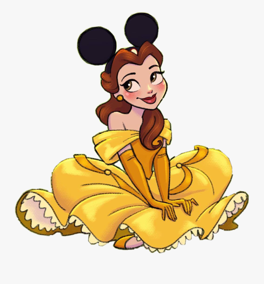 Disney Belle Mickeyears Cute Drawing - Cute Drawings Of Princess Belle, Transparent Clipart
