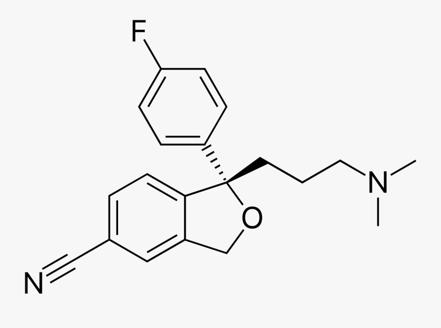 Skeletal Formula - Escitalopram Formula, Transparent Clipart