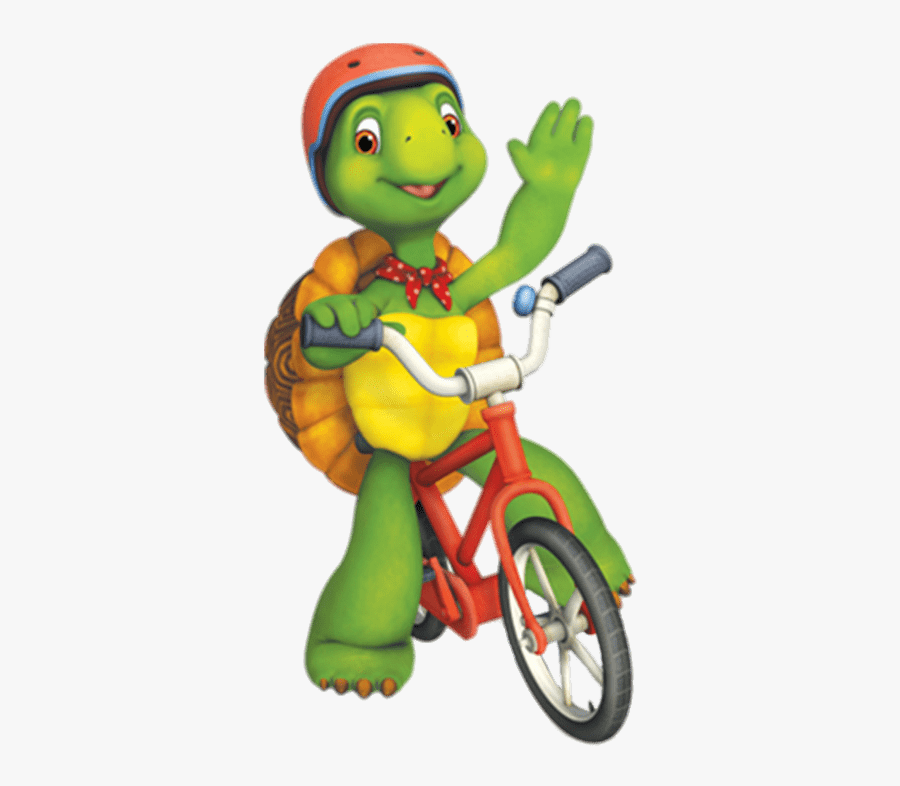 Franklin On His Bicycle - Transparent Franklin The Turtle Clipart, Transparent Clipart