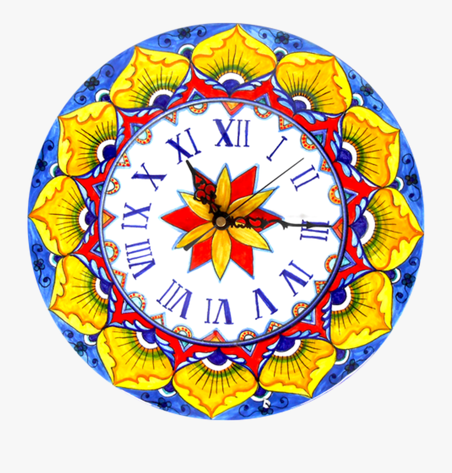 Peacock Feathers Clock - Circle, Transparent Clipart