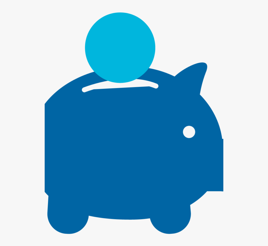 Blue Piggy Bank Icon, Transparent Clipart