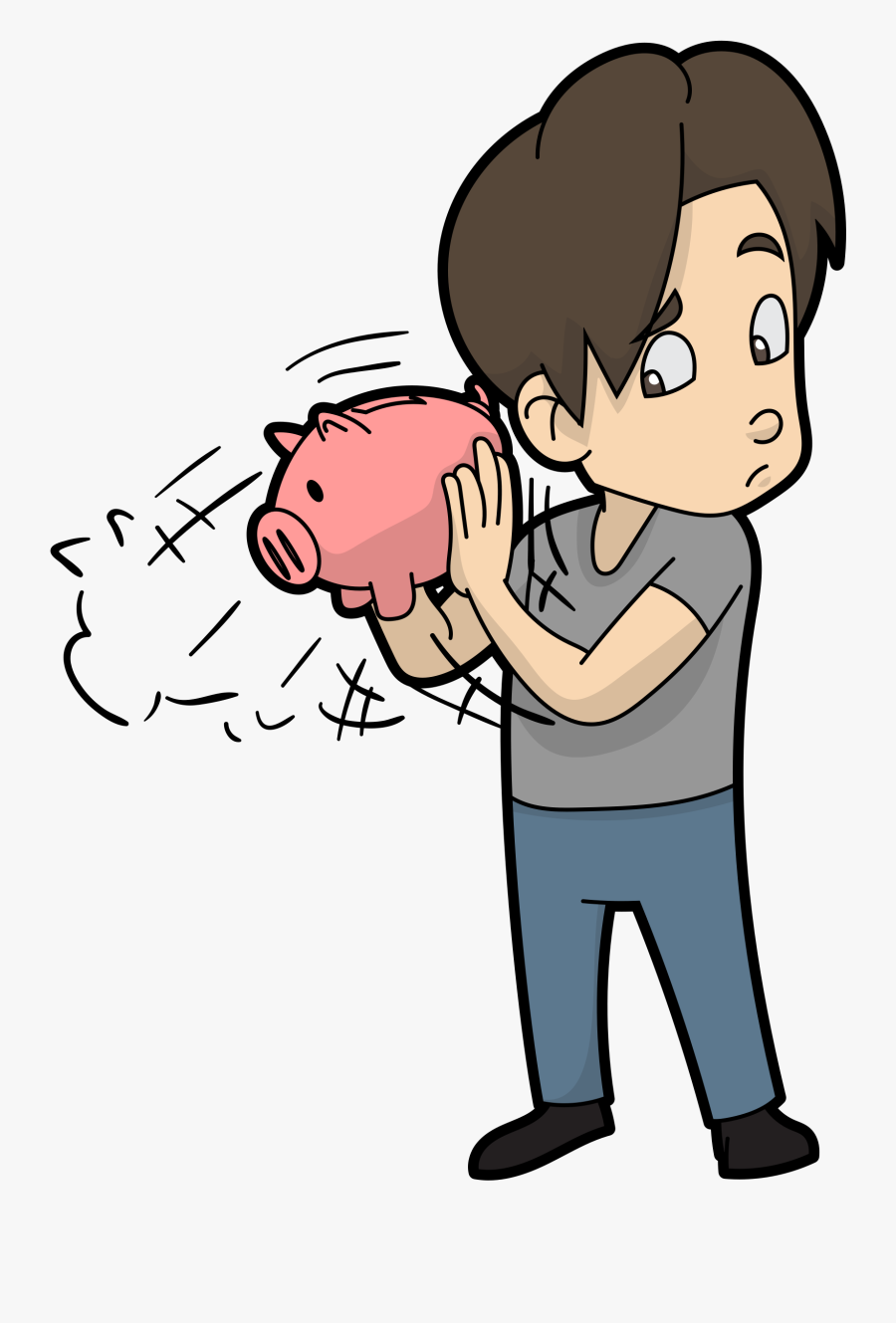 Bank Clip Cartoon - Shaking Piggy Bank Clipart, Transparent Clipart