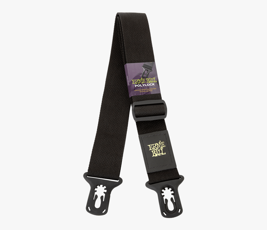 Electric Guitar Clipart Black And White - Ernie Ball Polylock Strap Black, Transparent Clipart