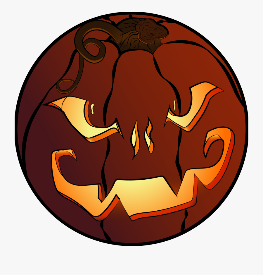 Stylized Jack O"lantern - Pumpkin, Transparent Clipart