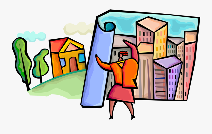 Vector Illustration Of Urban Planner Guides Orderly, Transparent Clipart