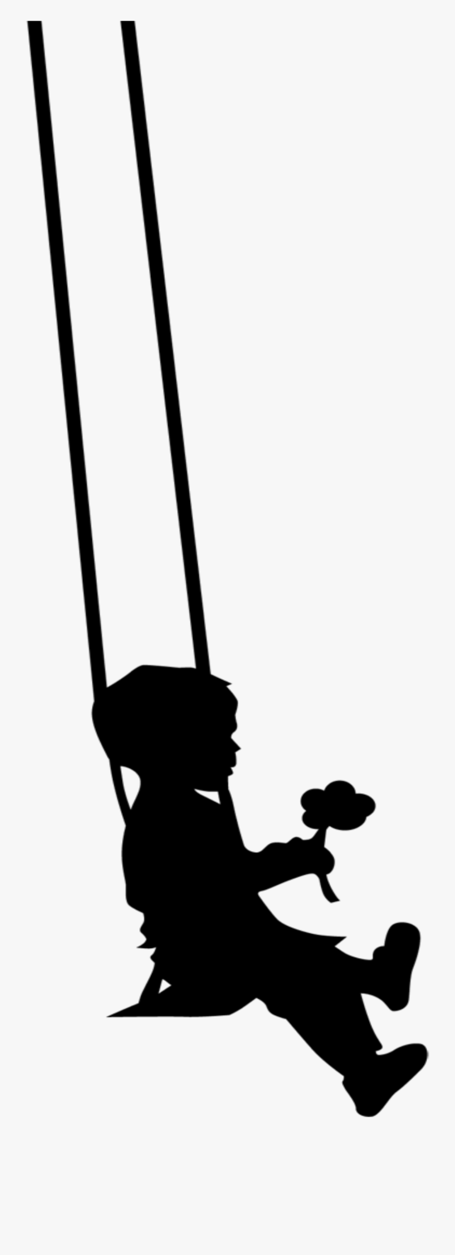 #swing #child #silouette - Boy On Swing Silhouette, Transparent Clipart