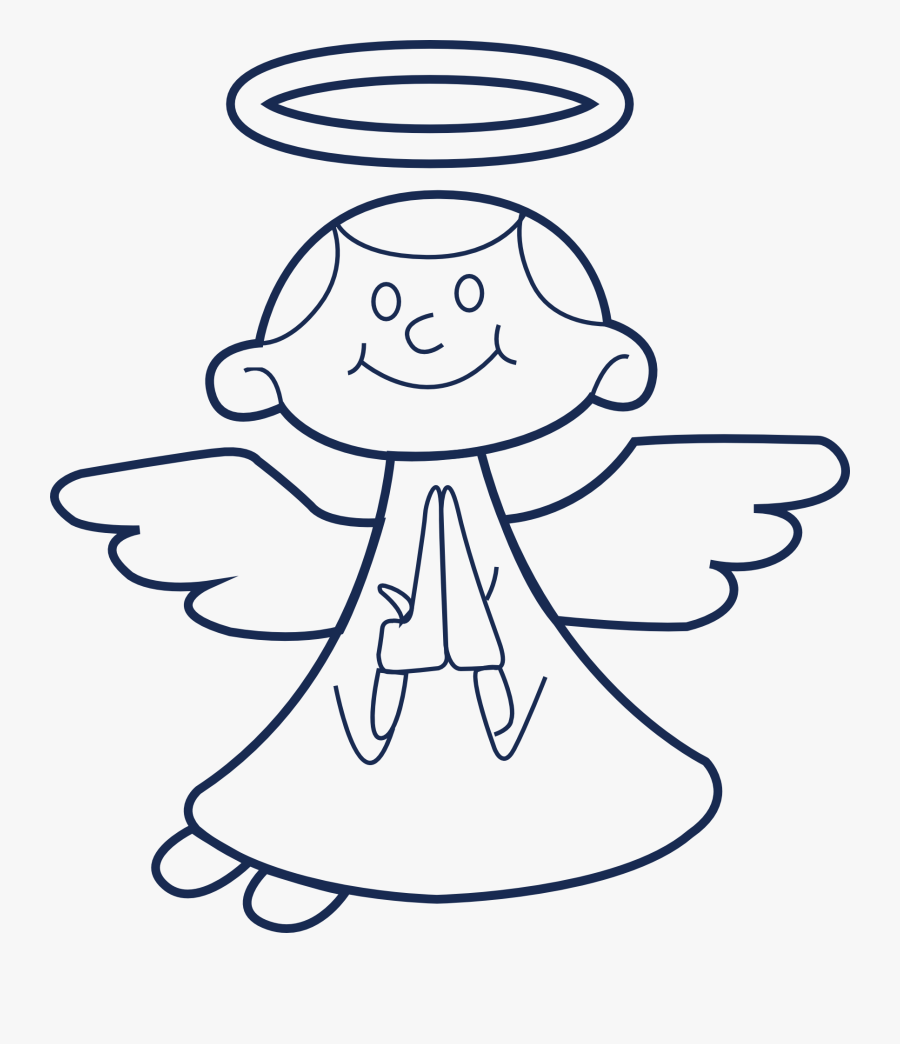 Praying Angel Clipart Outline, Transparent Clipart
