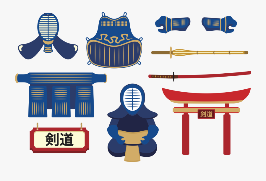Kendo Equipment Vector Set - Kendo Utrustning, Transparent Clipart