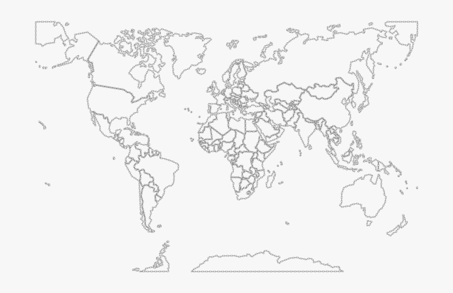 World Map Non Color, Transparent Clipart