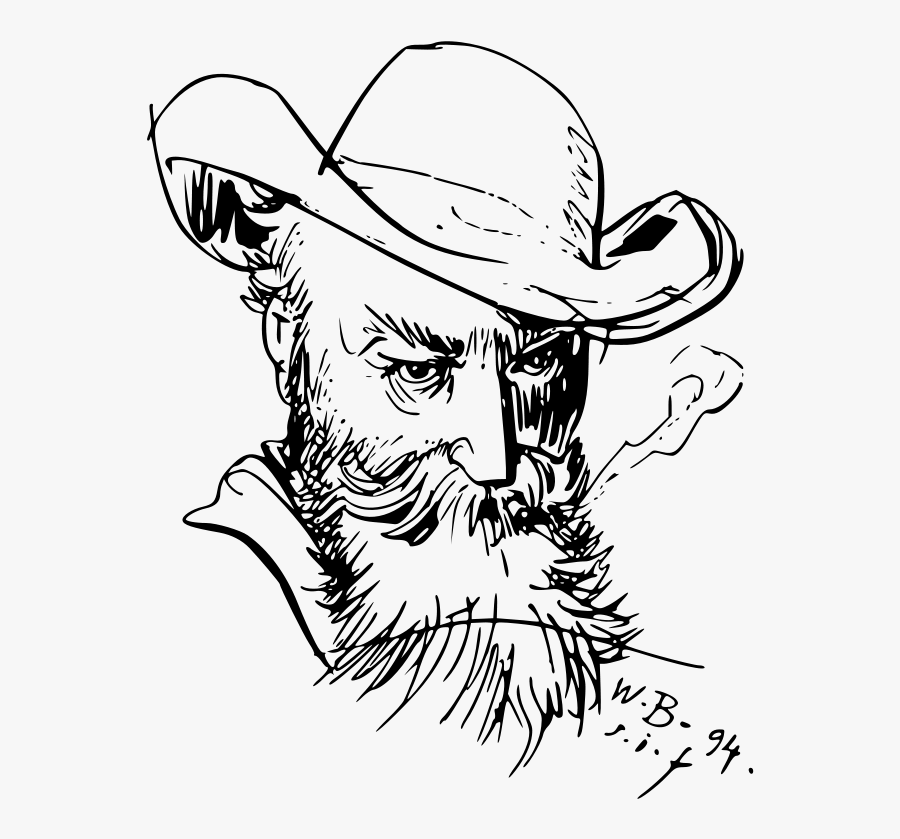 Cliparts Wilhelm Busch - Old Man Face Vector, Transparent Clipart