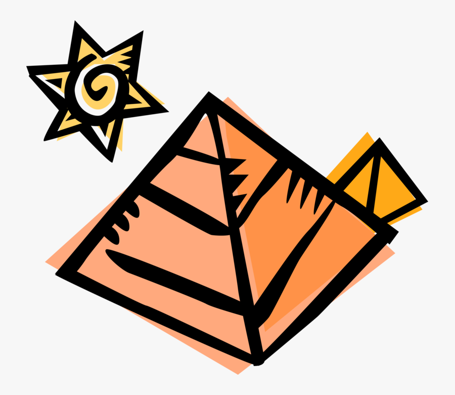 Vector Illustration Of Ancient Great Pyramids On Giza - Triangle, Transparent Clipart