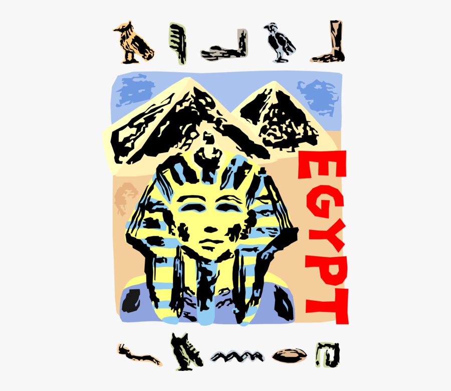 Vector Illustration Of Ancient Egyptian Great Sphinx - Poster, Transparent Clipart
