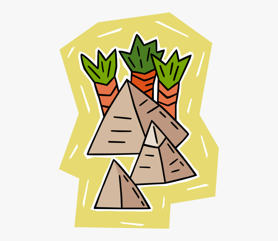 Vector Illustration Of Ancient Egyptian Pyramids Of, Transparent Clipart