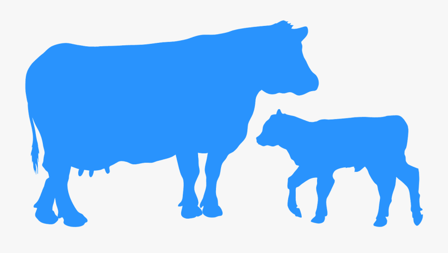 Cow And Calf Silhouette, Transparent Clipart